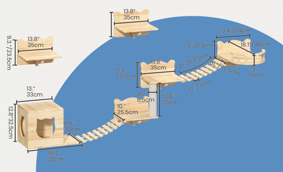 Parcours mural Felina Ascend Mini – 5 modules