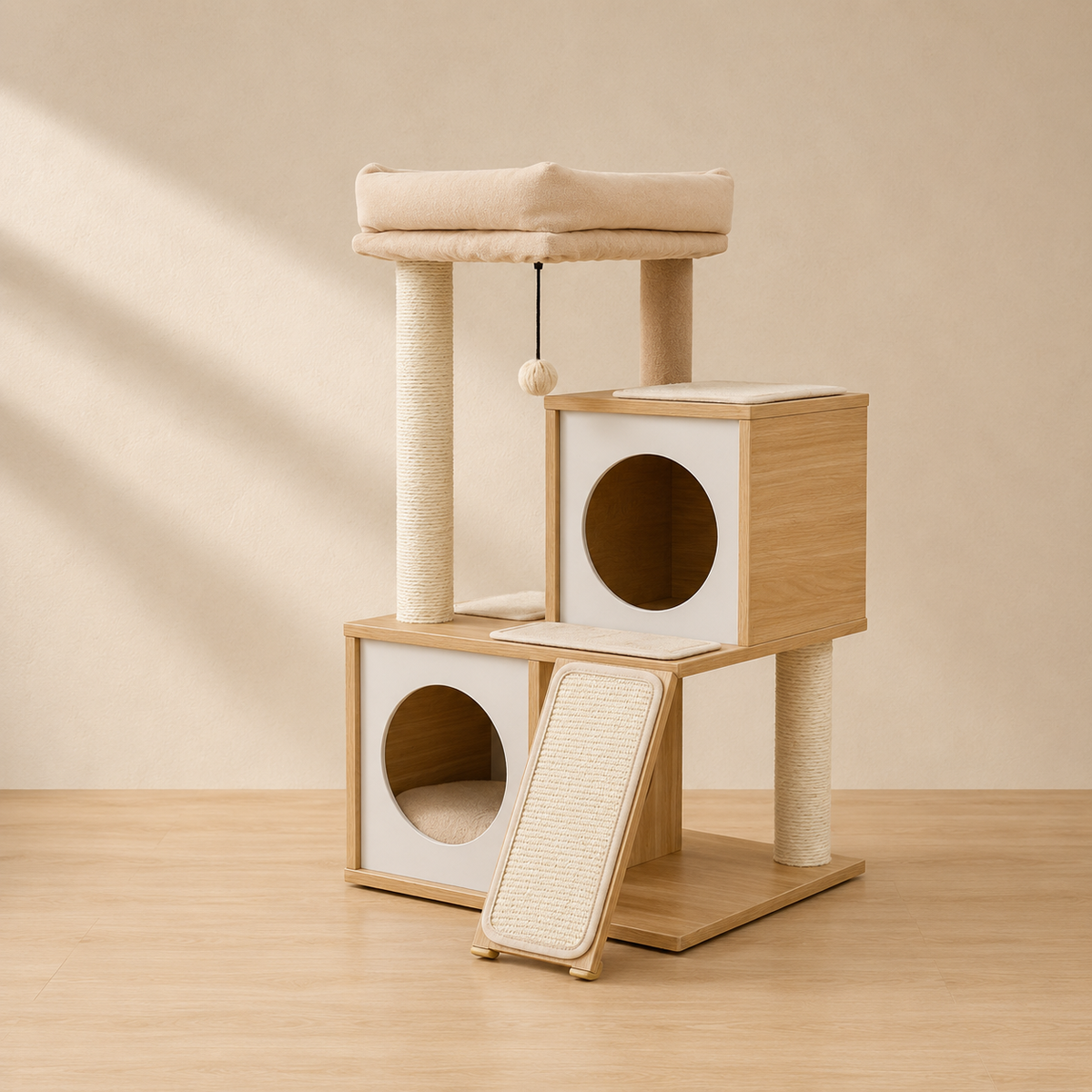 Arbre à chat en bois Felina Duo (93 cm)