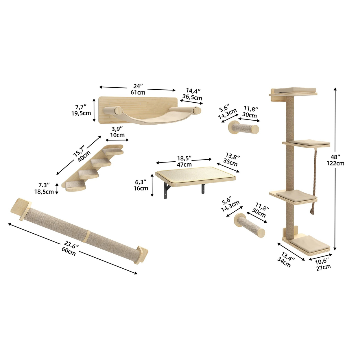Paroi murale Felina Altura – 7 modules